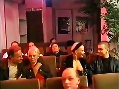 3 hot girls used by strangers in a German porn cinema orgy