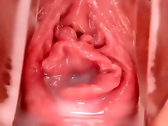 Inside Lauras shaved pussy wit speculum