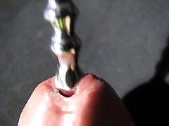 Urethra bougie out close-up slow motion