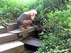 Incredible orgasm with squirting in the forest