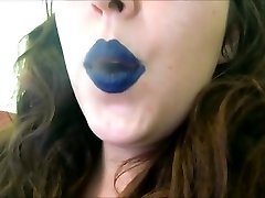 Chubby Teen in Dark Lipstick Smoking Red japanise teen bdsm Tip Real Natural Coughing
