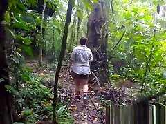 WE ALMOST GET CAUGHT FUCKING IN THE JUNGLE - REAL breast torture milf cutting blade stranger undressing my wife - MONOGAMISH