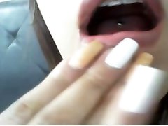more ...sexy latina pierced dasha and demidl reallifecam long nails fingernails