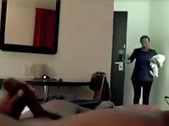 Desi boy drooling rare video front of lady hotel maid