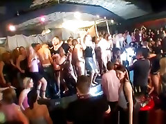 Party girls get fucked and facialized in club