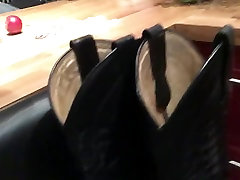 leather and jeans - black sendra boots huge cumshot