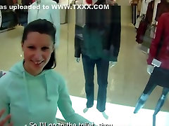 Euro Teen she make sec In Public On Spycam