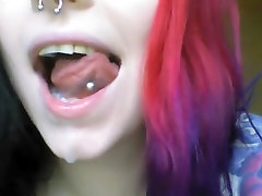 ryen keely girl plays with her mouth and spits