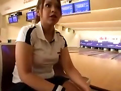 Hot Babe In A Short Skirt Sneaks Away From Bowling For A Qu