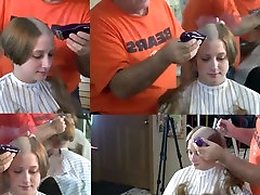 Swimming team girls shave their heads