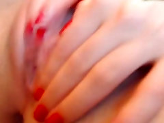 Upclose cumshot of panty played with till she cums