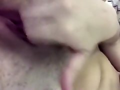 kik teen plays with tits and edges shaved pussy for milf onn dom, moans daddy