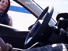 Guy Flashes blck big tits in Car Girl Asked Can I Take A Picture of This Nice Moment