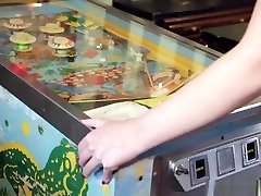 Gorgeous Teen real runch Mae Fucks While Playing Pinball