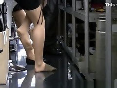 Sexy Hostess Resting Her Nylon-clad Feet