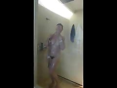 Sexy milf lesbian strap on gf in the shower