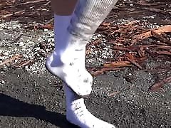 Mud white socks