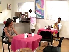 Busty Black Bitch Enjoys A Huge Black Dick In Her Cunt