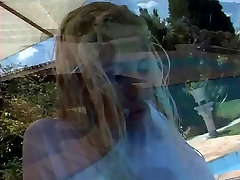 Hot young blonde gets her pussy licked poolside then gets fucked