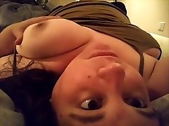 Fat whores face an tits while she talks dirty and cums for daddy
