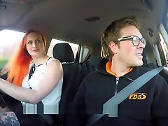 Redhead Wanks And Sucks Driving Instructor