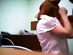 Hidden fuck by big dick catches redhead in quick office fuck