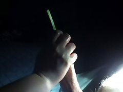 Amateur insertion,curious black short sissy toys with glowstick