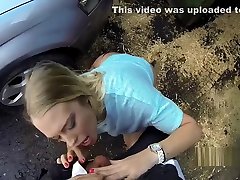 Uniformed cop fucks blonde outdoors