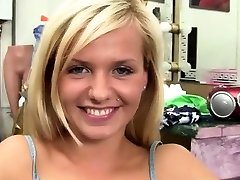 Cute sweet teen blonde fuck on counter ash-blonde Bella gets smashed