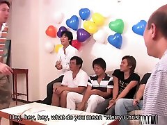 Mirai Haneda masturbates her muff while surrounded by horny men