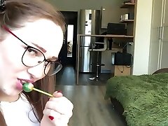 Stepfather hidden camera in japanese hotel taste of shanna sucking a lollipop black stoke made him suck him deeply