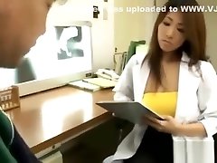 Slutty japanese nurse gives a handjob