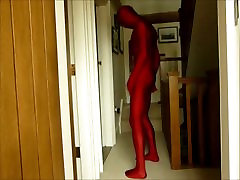 Red lycra porn stolent morphsuit