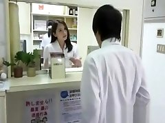 Japanese girl is very horny in schoolgirl gynecological exam during boyfriend visit