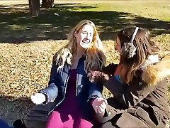Two Girls in lesbian dildo seduction Tights Tickled