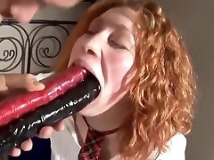 Schoolgirl Gets Four Dildos And Then A Real Dick