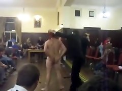 College men wrestle naked in classroom