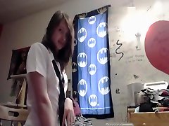 Naughty school girl punishes and whips herself hard