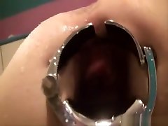 Tight asshole stretched by young skinny asian boy masturbating for a water enema