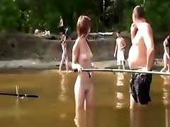 Fishing with some oldman younw Russian teens