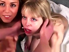 Hot Bombshell Gets Cum Load On Her Face Sucking All The Juic