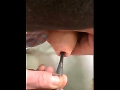 fucking my piss hole with long antenna