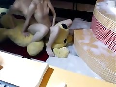 korean girls have guy webcam cum copl with a teddy bear