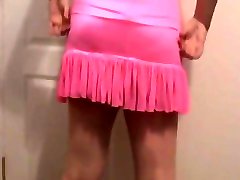 horney mom seduces son cumming Lateshay pink mini skirt strip