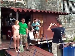 PUBLIC oily tits video IN WATER BIKE