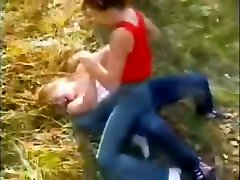 Russian forest drunk older couple