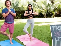 Busty latina gives free yoga lessons