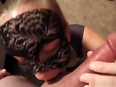 small teen sirop put on her mask and sucked my dick before sex