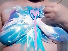 Sexy Upper Body Paint Play with krena kpor sxx vido com all sexxnxx Tits