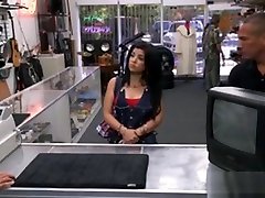 Latin Chick Selling Her Tv Gets Railed By Pervert Pawnkeeper